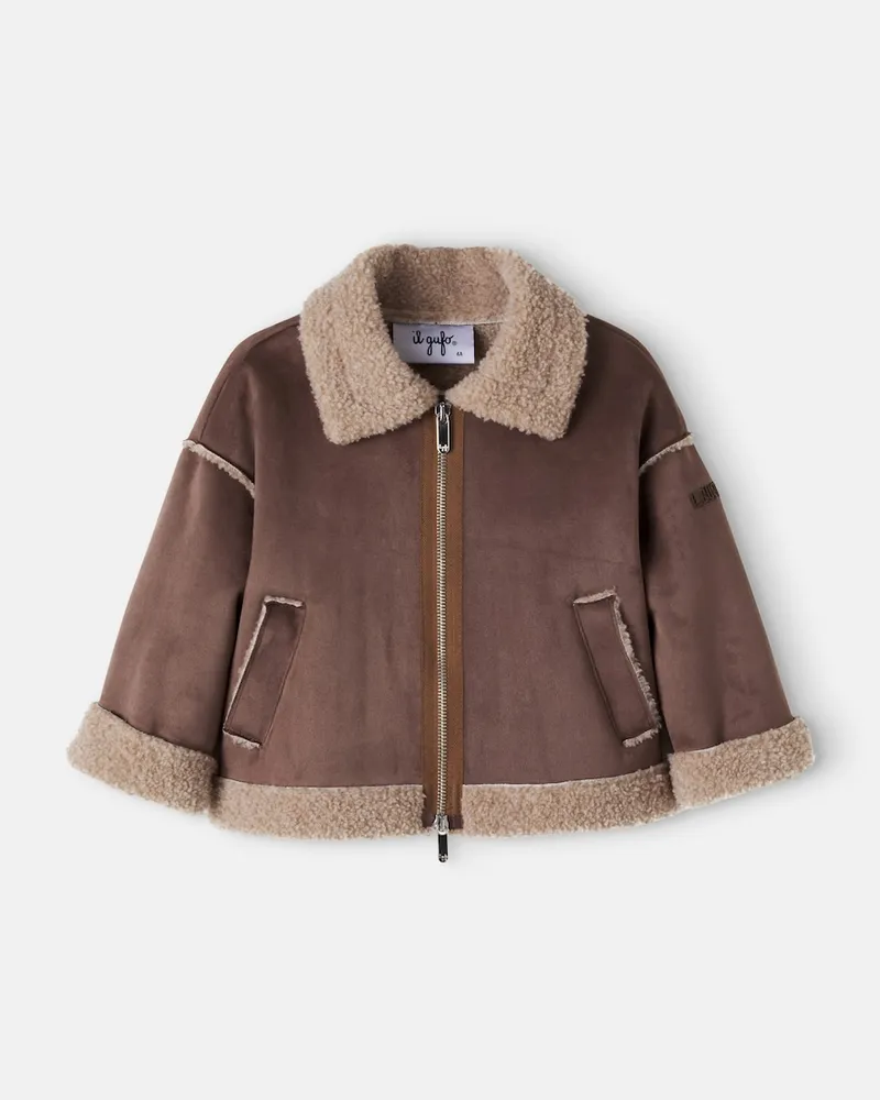 Il Gufo Jacke mit Teddyfleece Braun
