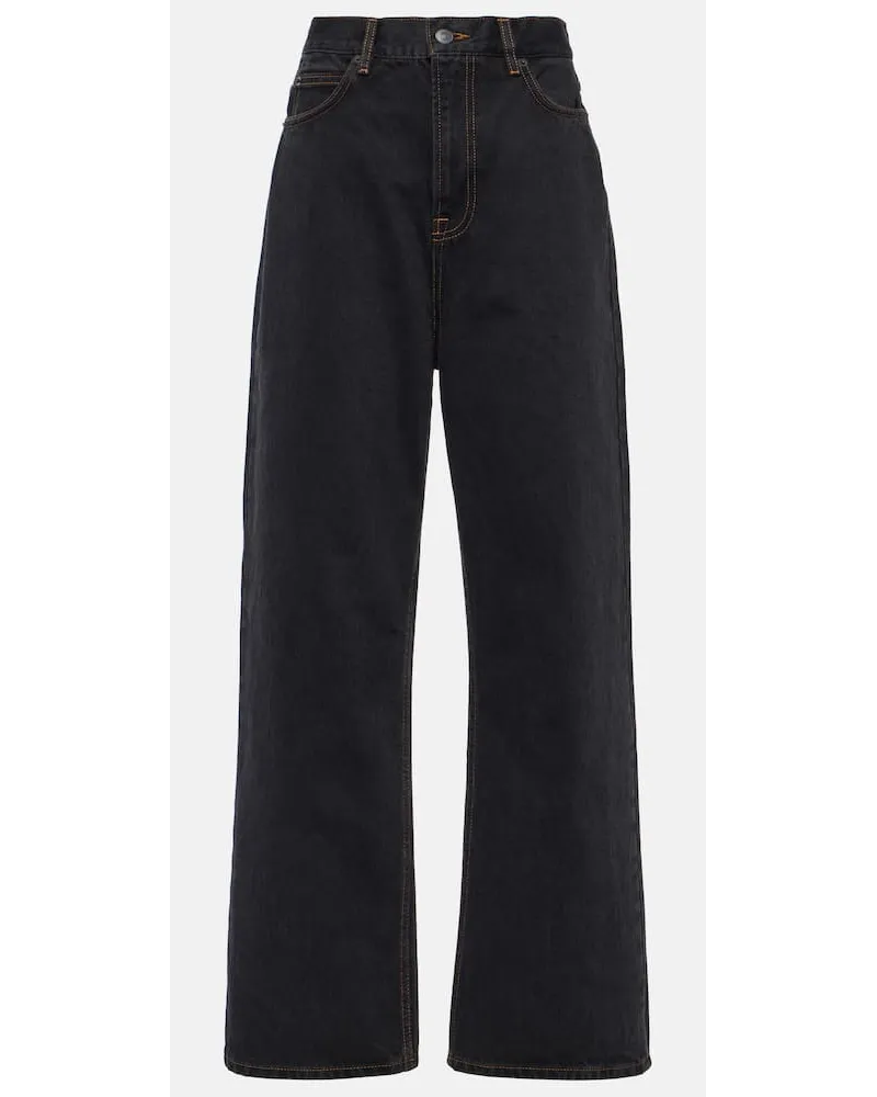 WARDROBE.NYC High-Rise Straight Jeans Blau