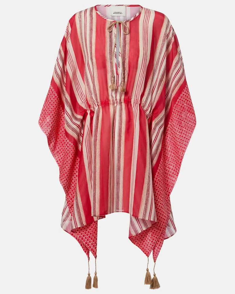 Isabel Marant Bedruckter Kaftan aus Baumwolle und Seide Rot