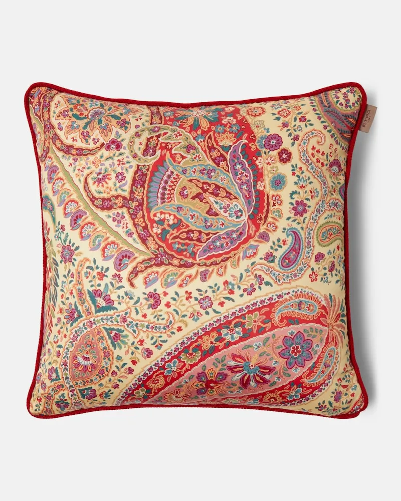 Etro Kissen Giano aus Baumwolle Rot