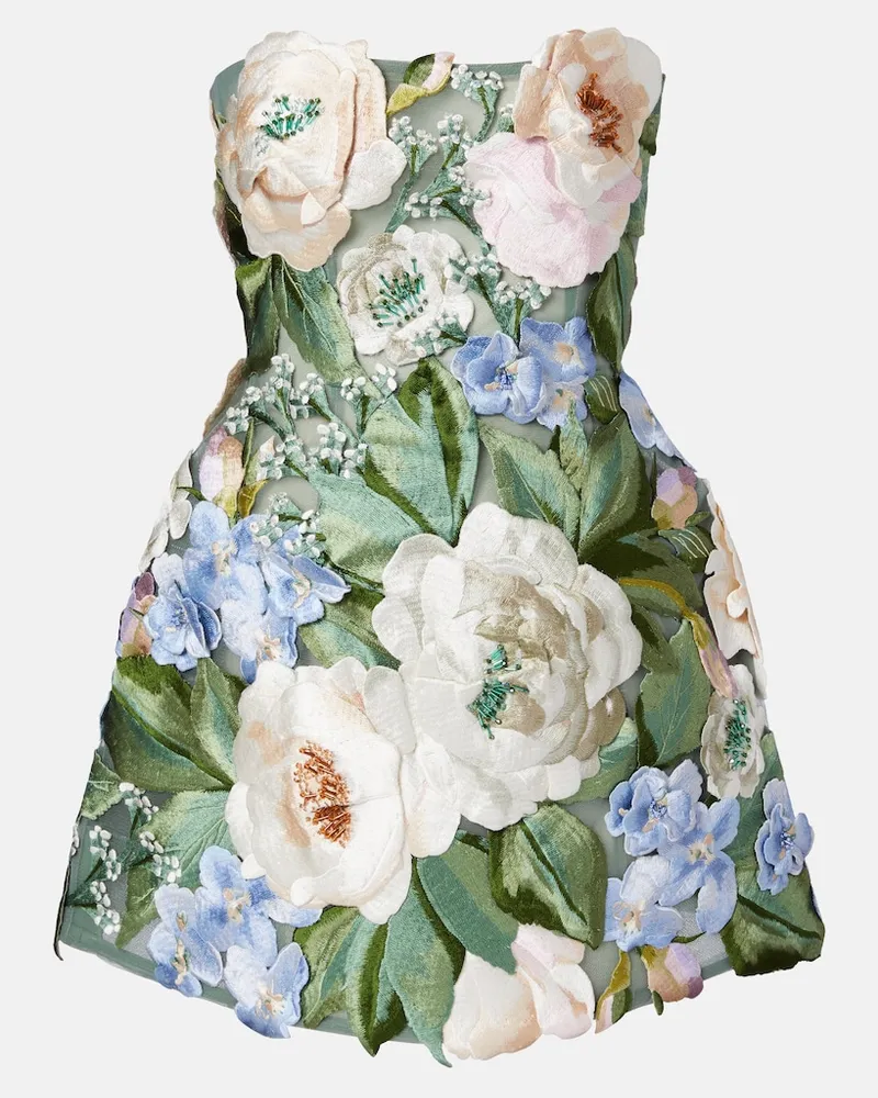 LEO LIN Minikleid Roselle mit Blumenapplikation Multicolor