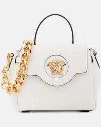 Versace Tote La Medusa Small aus Leder Weiss