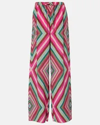 Valentino Garavani Palazzo-Hose Rhombus 75 aus Seide Multicolor