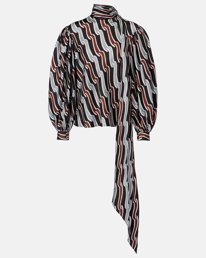 Gucci Bedruckte Schluppenbluse aus Seiden-Twill Multicolor