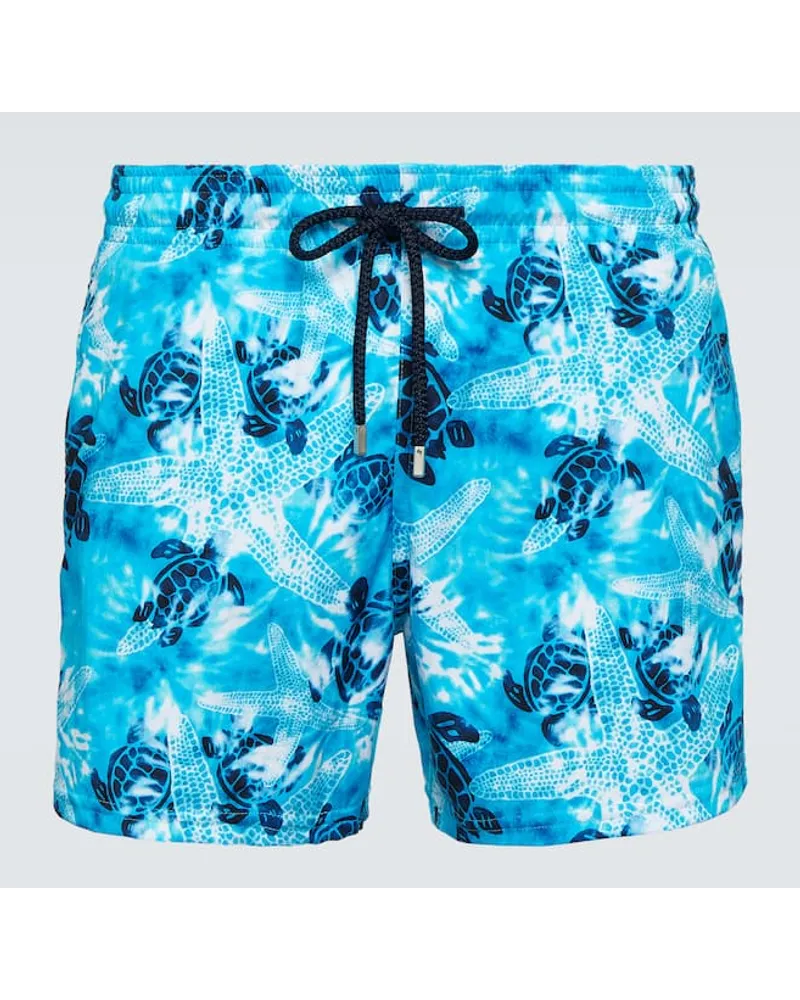 Vilebrequin Bedruckte Badeshorts Moorise Blau