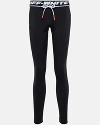 OFF-WHITE Low-Rise Leggings aus Jacquard Schwarz