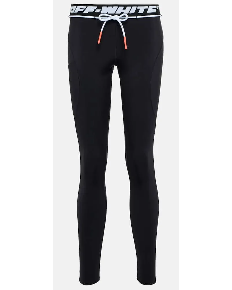 OFF-WHITE Low-Rise Leggings aus Jacquard Schwarz