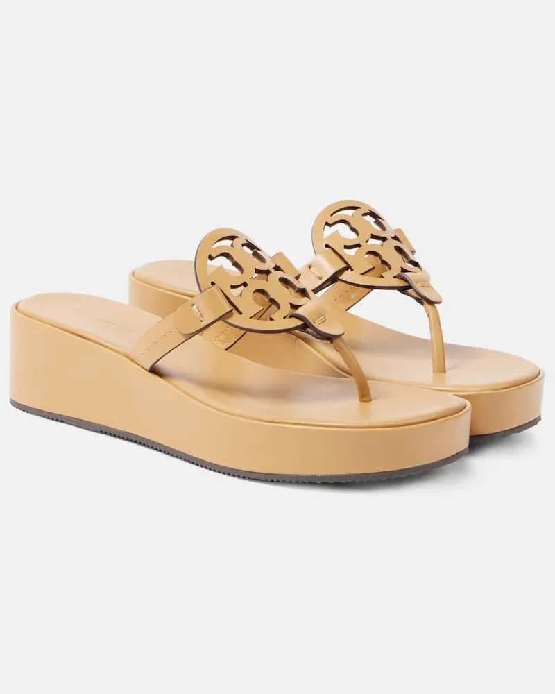 Tory Burch Plateausandalen Miller aus Leder Schwarz