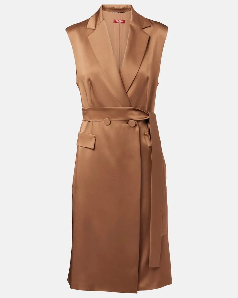 Max Mara Weste Afgano aus Satin Braun