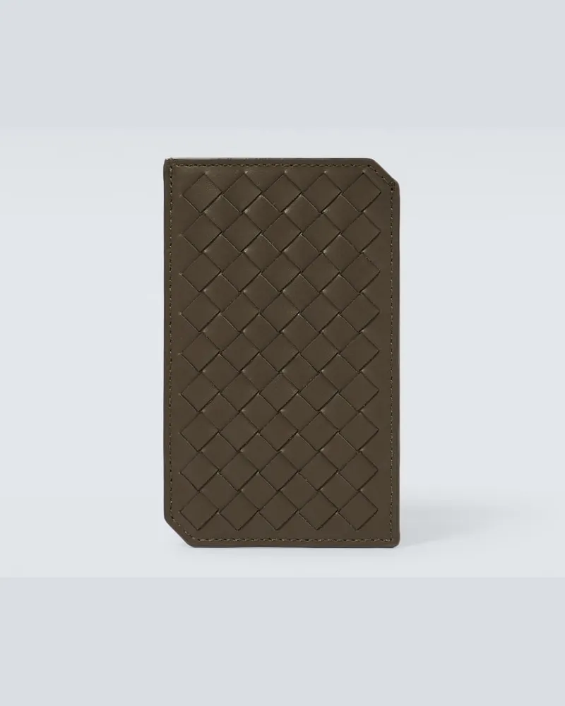 Bottega Veneta Kartenetui Intrecciato Small aus Leder Grün