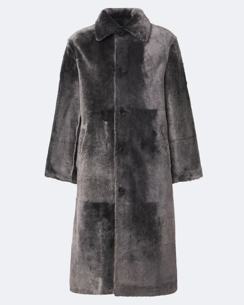 Yves Salomon Mantel aus Shearling Grau