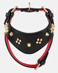 Christian Louboutin Geschirr fuer Hunde Loubiharness aus Leder Schwarz