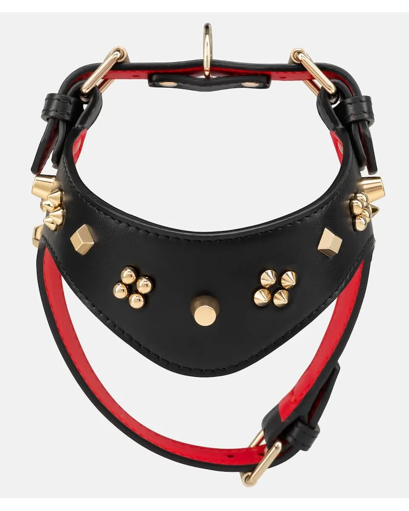 Christian Louboutin Geschirr fuer Hunde Loubiharness aus Leder Schwarz