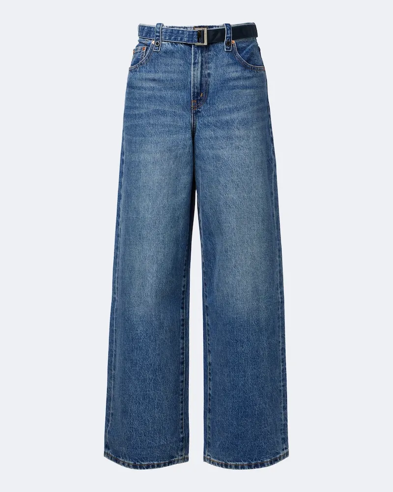 Sacai Wide-Leg Jeans Blau