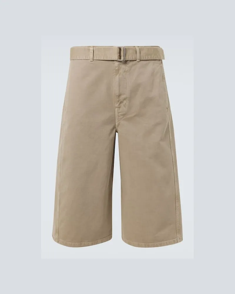Christophe Lemaire Shorts Twisted aus Denim Beige