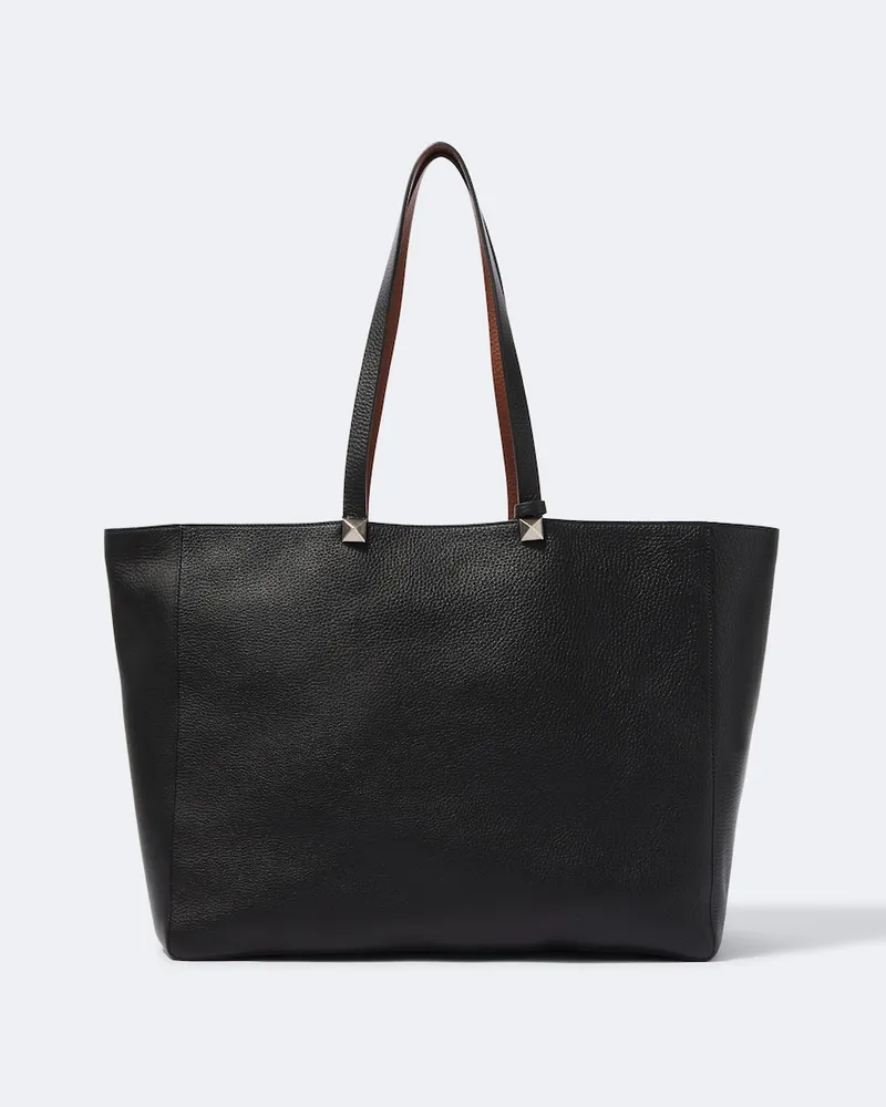 Valentino Garavani Wendbare Tote Bag Rockstud aus Leder Schwarz
