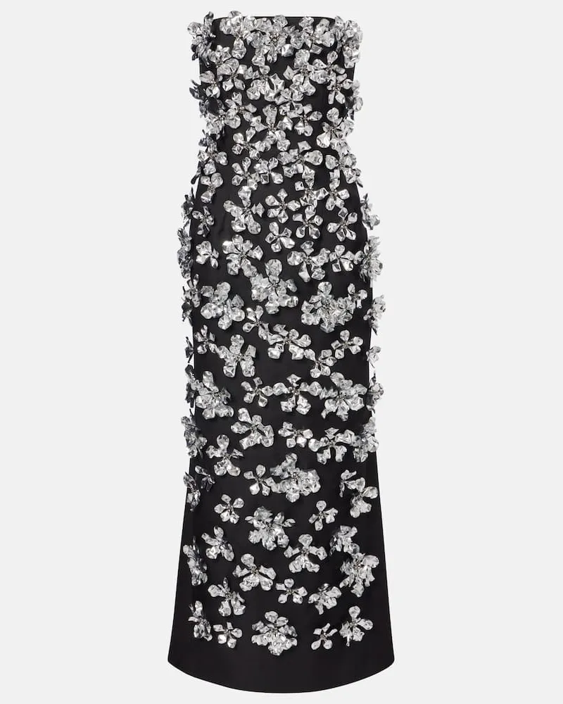 EMILIA WICKSTEAD Robe Leilani mit Kristallen Schwarz