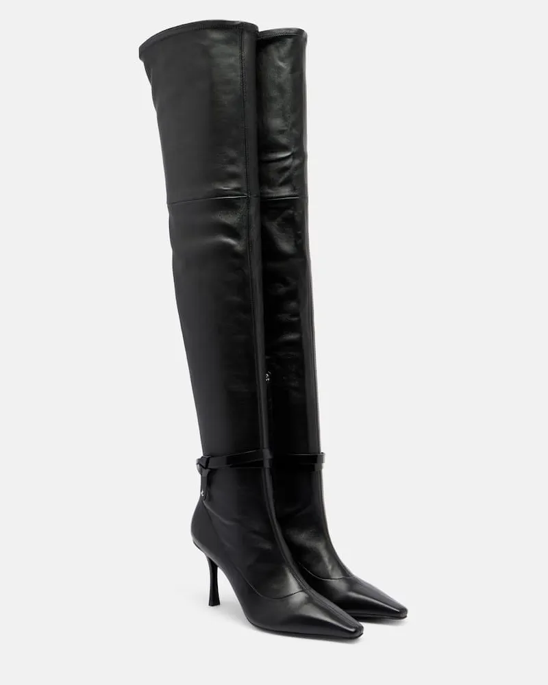 Jimmy Choo Overknee-Stiefel Camie 85 aus Leder Schwarz