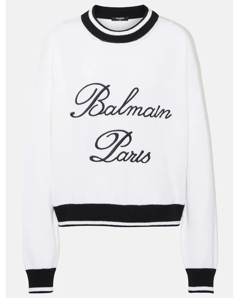 Balmain Bestickter Pullover Balmain Signature Schwarz