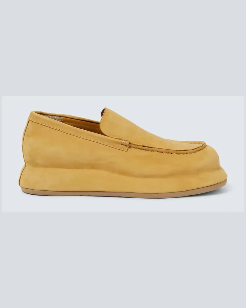 Jacquemus Plateau-Loafers Les Mocassins Bricciola aus Veloursleder Gelb