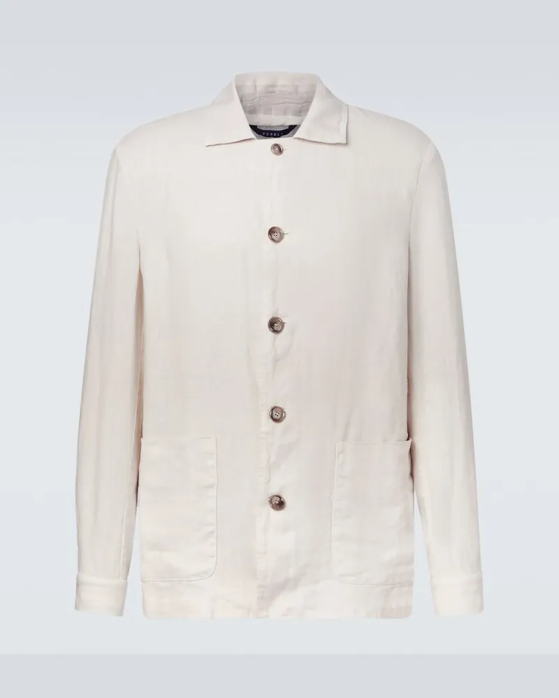 Fedeli Oxford-Jacke aus Leinen Beige