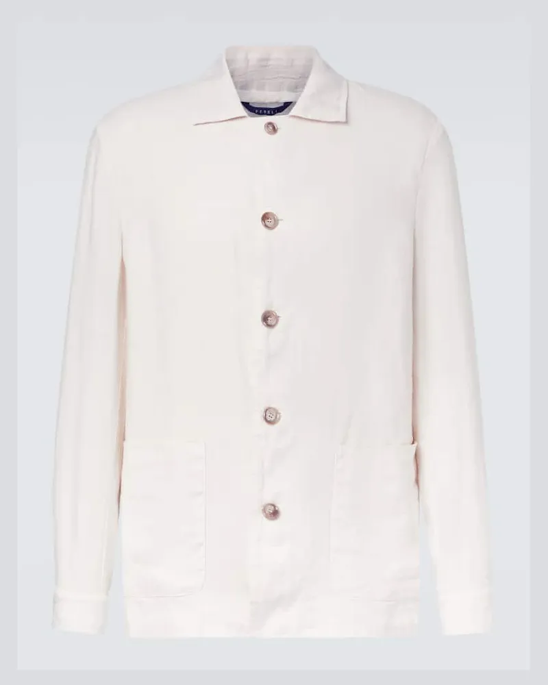 Fedeli Oxford-Jacke aus Leinen Beige