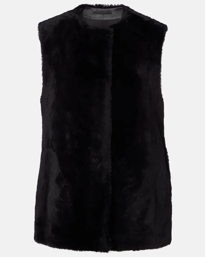 Totême Weste aus Shearling Schwarz