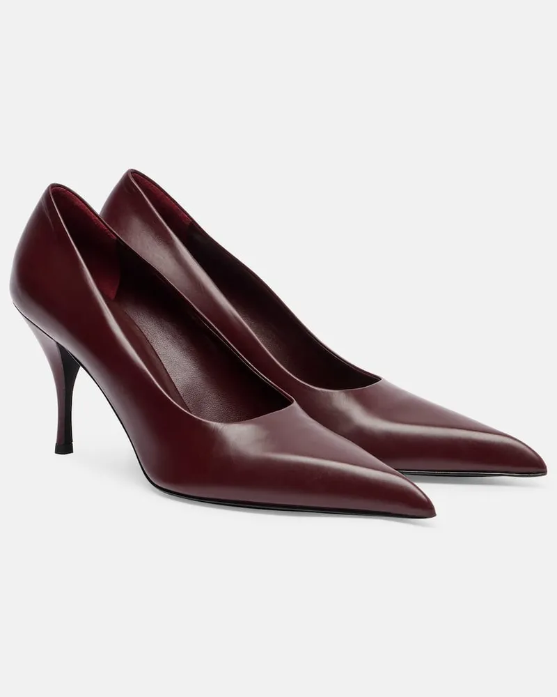 Prada Pumps aus Leder Burgunderrot