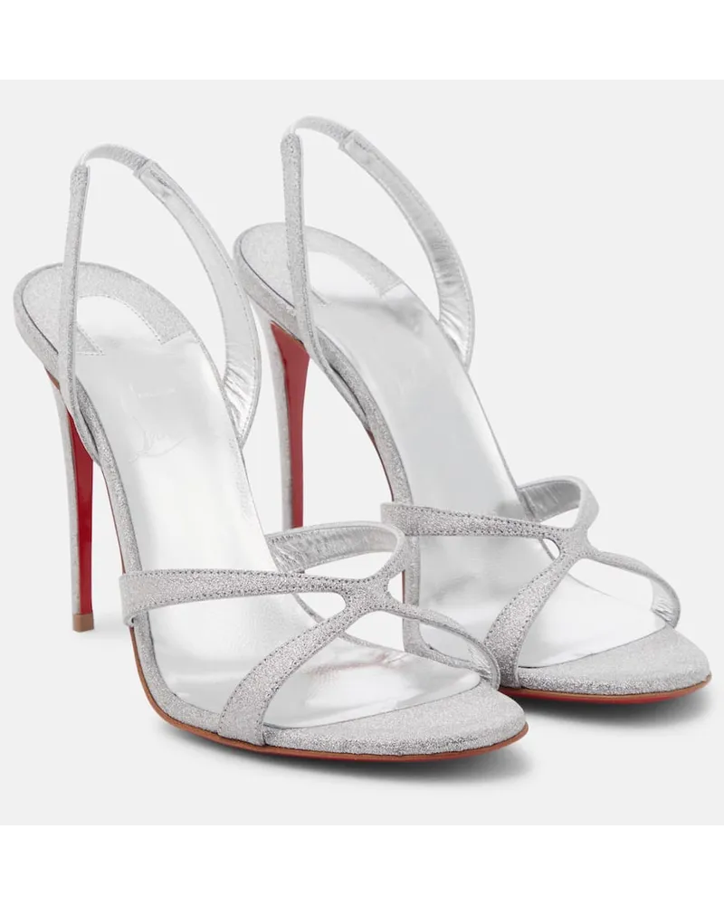 Christian Louboutin Slingback-Sandalen Emilie aus Leder Silber