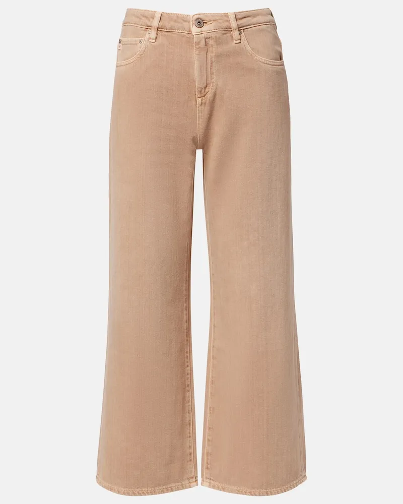 Adriano Goldschmied Wide-Leg Cropped Jeans Saige Rosa