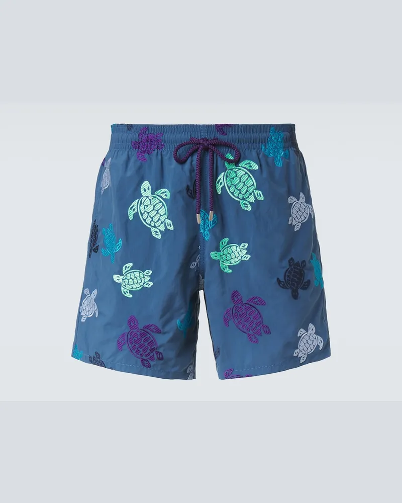 Vilebrequin Bestickte Badehose Blau