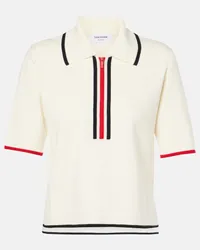 Thom Browne Polohemd Milano aus Wolle Weiss