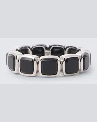 Tom Wood Ring Cushion aus Sterlingsilber mit Onyx Silber