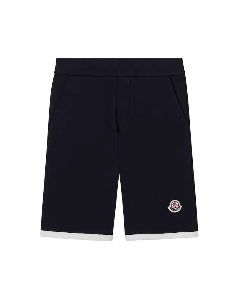 Moncler Shorts aus Baumwoll-Jersey Blau