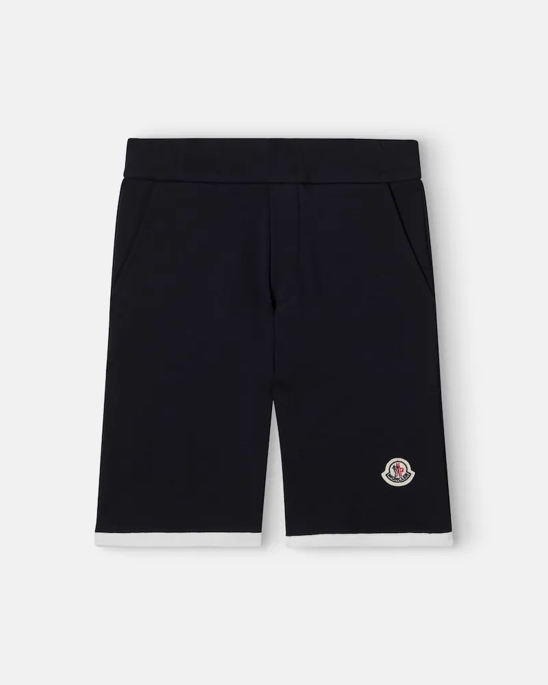 Moncler Shorts aus Baumwoll-Jersey Blau