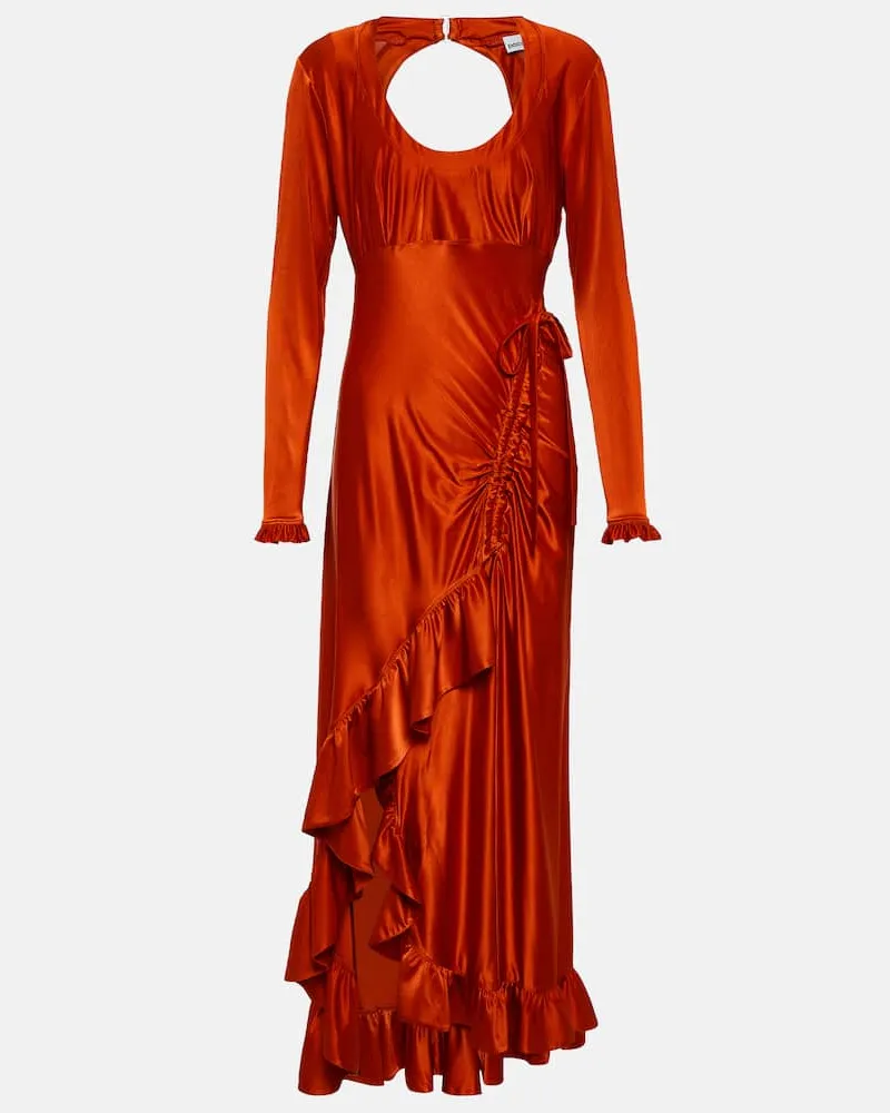 Paco Rabanne Maxikleid aus Satin Rot