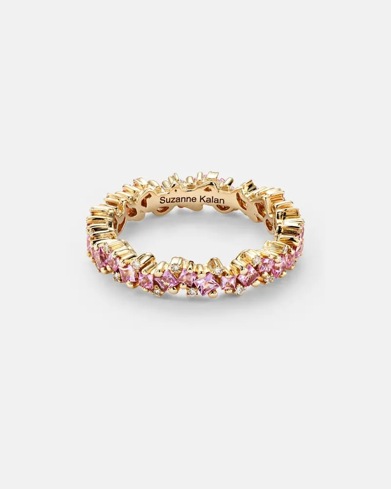 Suzanne Kalan Ring aus 18kt Gelbgold mit Diamanten und Saphiren Rosa