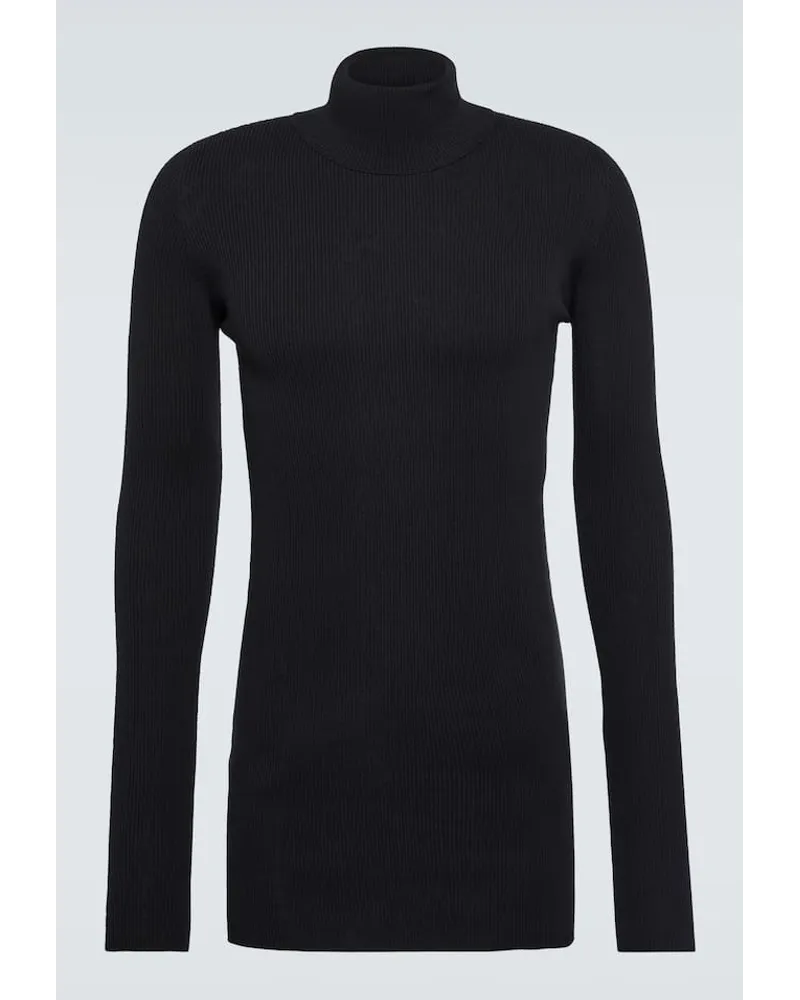 Balenciaga Rollkragenpullover aus Baumwolle Schwarz