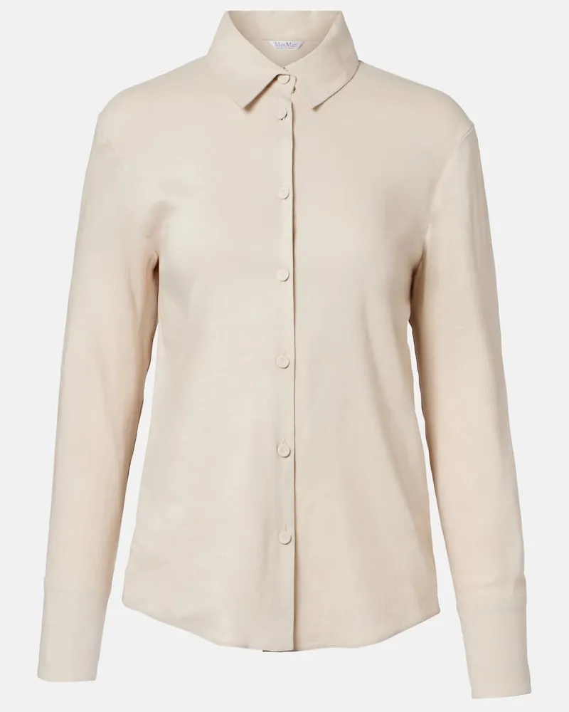 Max Mara Hemd Badesse aus einem Leinengemisch Beige