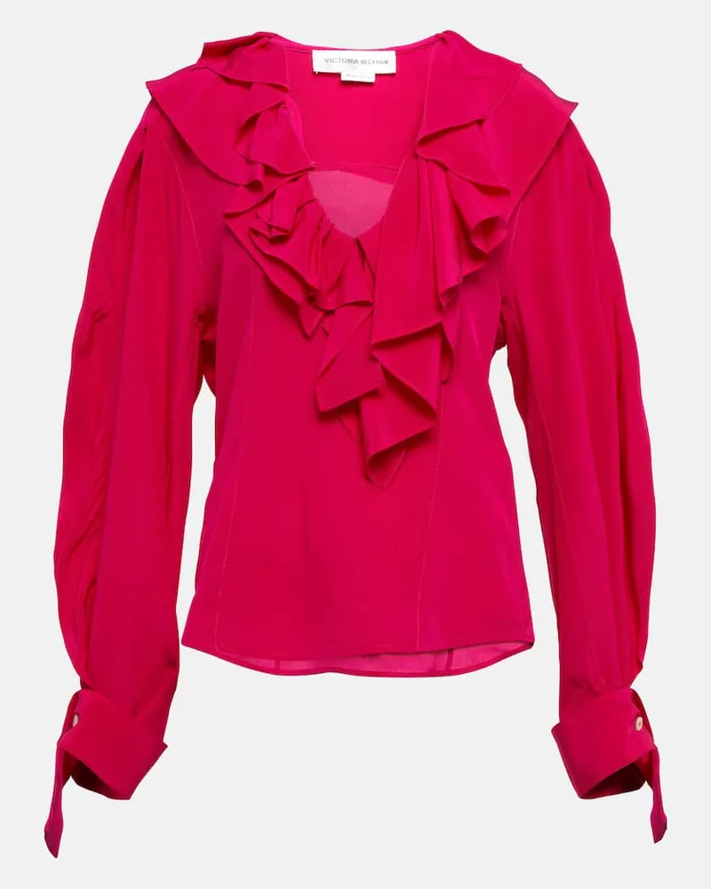 Victoria Beckham Bluse aus Crêpe de Chine Rosa