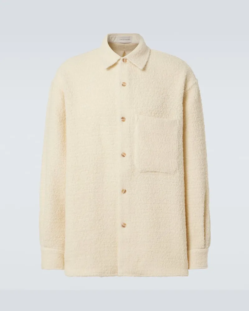 King & Tuckfield Hemdjacke aus Wolle und Baumwolle Weiã