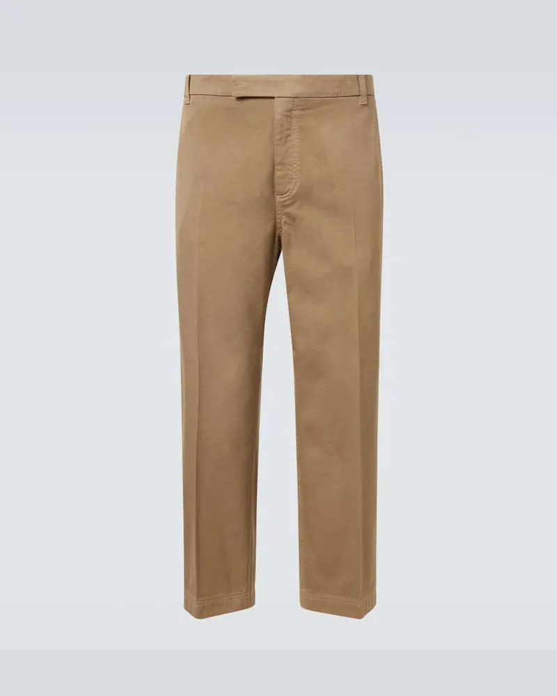 Thom Browne Gerade Hose aus Baumwoll-Twill Beige