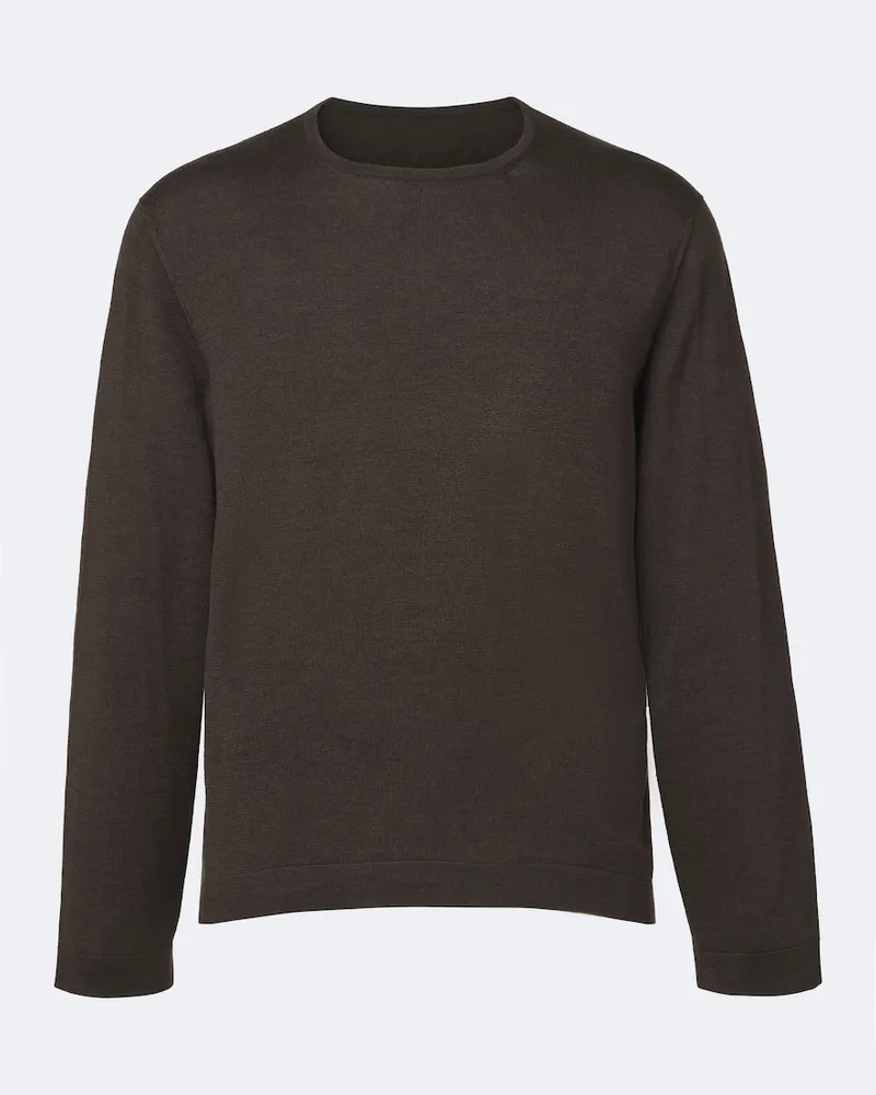 Stoffa Stòffa Pullover aus Wolle und Seide Braun