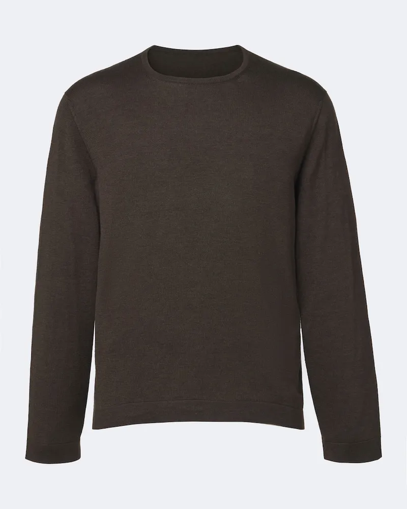 Stoffa Stòffa Pullover aus Wolle und Seide Braun
