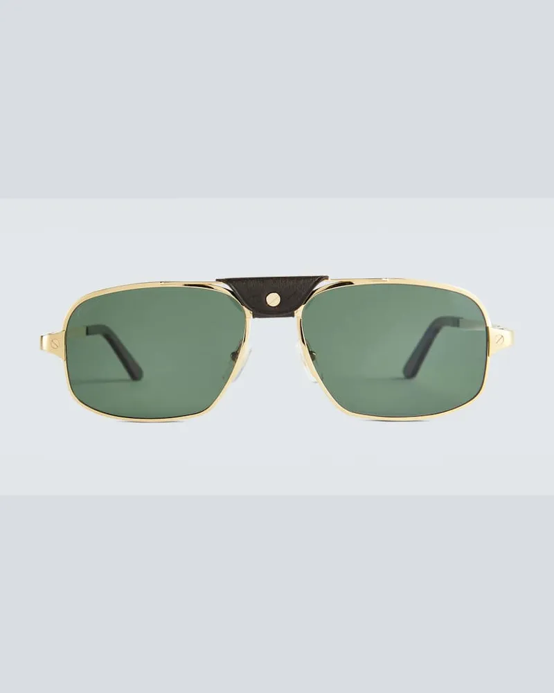 Cartier Sonnenbrille aus Metall und Leder Metallic