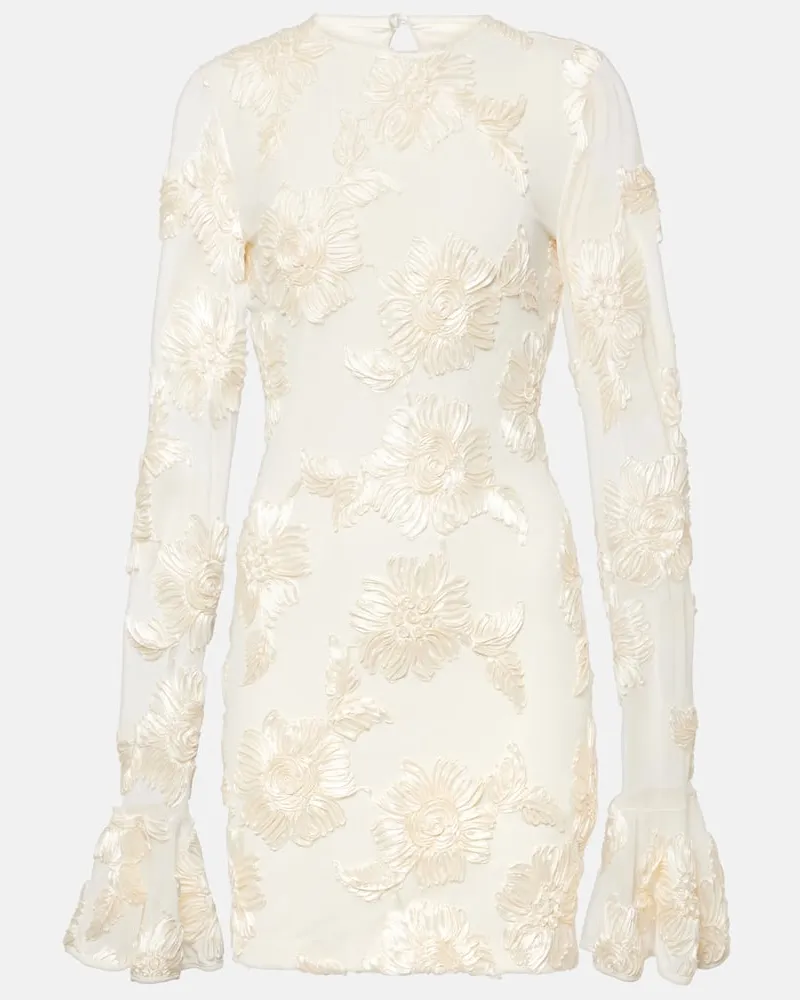 ROTATE Birger Christensen Bridal Minikleid Rosita aus Mesh Weiß
