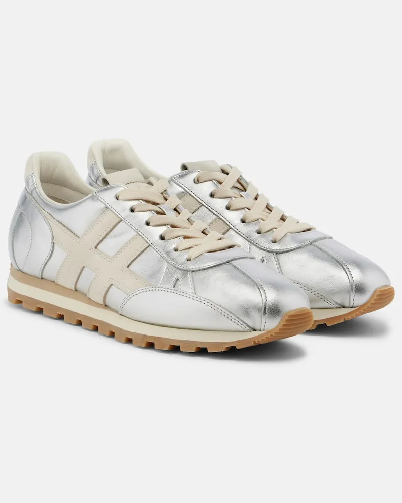 Hogan Sneakers 86er aus Metallic-Leder Silber