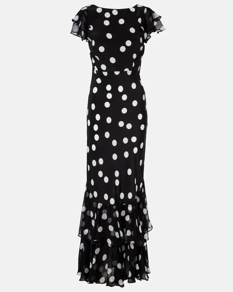 RIXO Cocktailkleid Ordinia aus Seide Schwarz