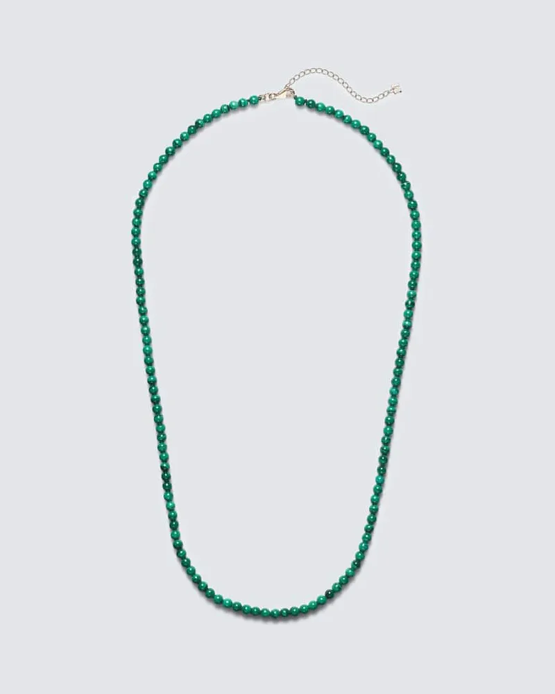 MATEO Halskette aus Malachit mit 14kt Gelbgold Grün