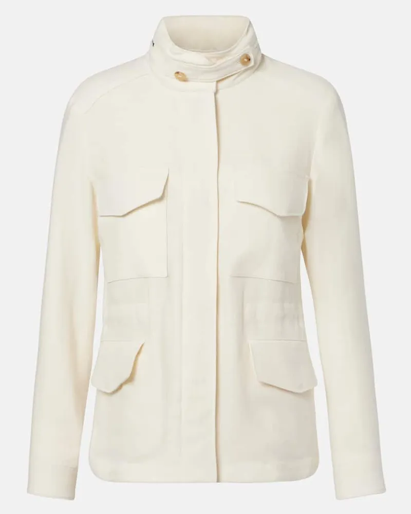 Loro Piana Feldjacke Traveller Mini aus Leinen-Crêpe Weiß